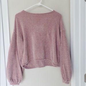 American Eagle Pink Cropped Sweater